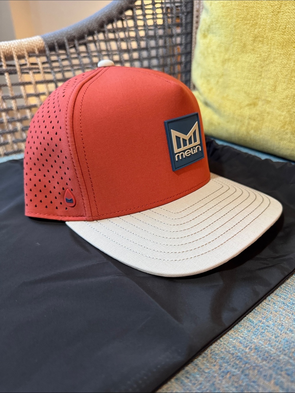 Melin Brand **CEL EXCLUSIVE IRVINE** Two-Tone Red and Cream Snapback Hat - Picture 17 of 17